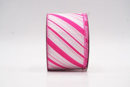 Розовая наклонная полосатая проволочная лента_KF7864GC-40-218