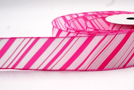 Pink Slanting Stripe Wired Ribbon_KF7864GC-40-218