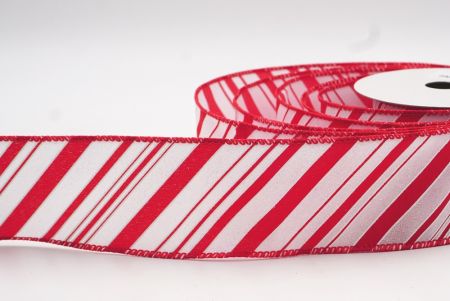 Red Slanting Stripe Wired Ribbon_KF7865GC-7-7