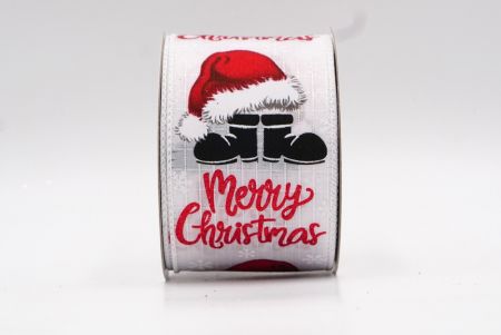 Λευκό Καπέλο Χριστουγέννων & Μπότες Σχεδιασμός Κορδέλας με Καλώδιο_KF7880GC-1-1