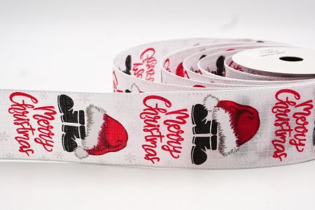 Cinta alámbrica con diseño de sombrero y botas de Navidad blanco_KF7880GC-1-1