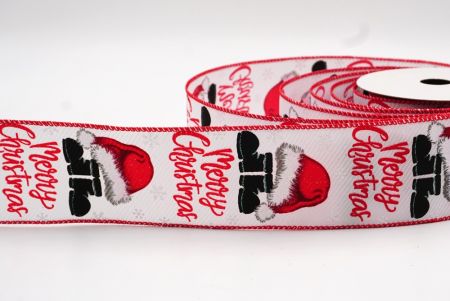 White/Red Christmas Hat & Boots Design Wired Ribbon_KF7881GC-1-7
