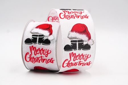 Біло-біла різдвяна шапка та черевики з проволокою_KF7882GN-1