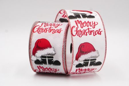 Cinta alámbrica con diseño de sombrero y botas de Navidad blanco/rojo_KF7883GR-1