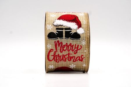 Cinta alámbrica con diseño de sombrero y botas de Navidad marrón claro_KF7884GC-13-183