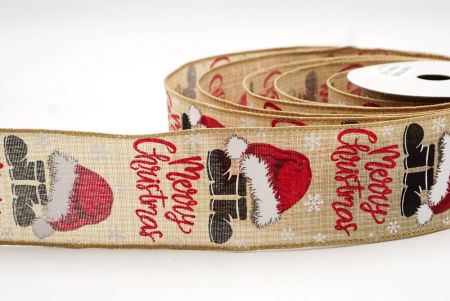 Cinta alámbrica con diseño de sombrero y botas de Navidad marrón claro_KF7884GC-13-183