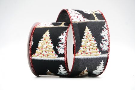 Nigra/Aurea Christmas Tree Designs Wired Ribbon_KF7889GR-53
