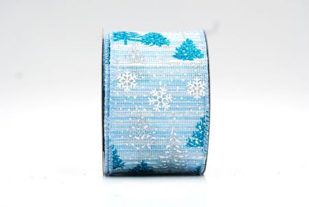 Світло-синє різдвяне дерево та сніжинки з проволокою стрічка_KF7896GC-12-216