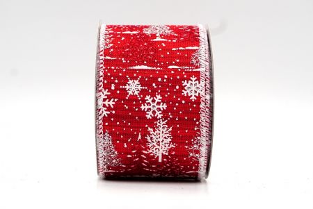 Ruban filaire pour sapin de Noël rouge/blanc avec flocons de neige_KF7900GC-7-1