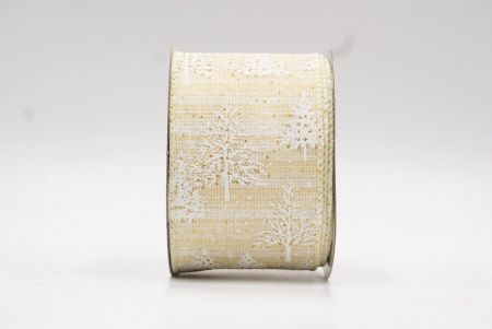 Кремовая белая лента с дизайном рождественской елки_KF7924GC-2-2