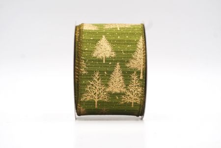 Зеленая лента с дизайном рождественской елки Matcha_KF7926GC-3-185
