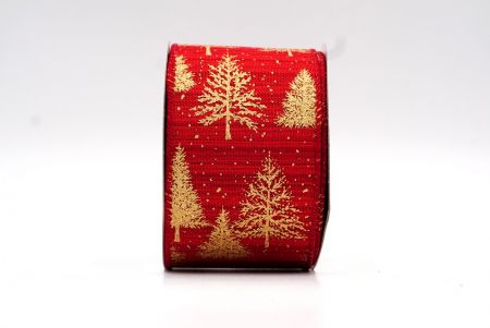 Red Christmas Tree Design Ribbon_KF7926GC-7-169