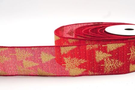 Красная лента с дизайном рождественской елки_KF7926GC-7-169