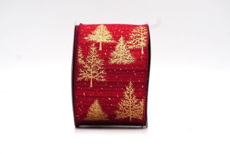 Темно-красная лента с дизайном рождественской елки_KF7926GC-8-8