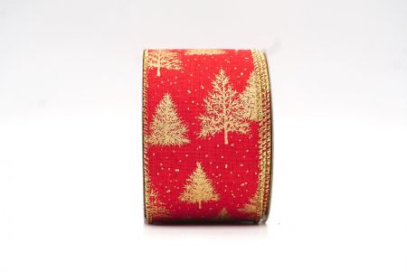Fita de Design de Árvore de Natal Vermelha/Dourada_KF7927G-7