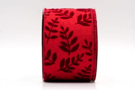 Rouge foncé - Ruban filaire avec feuilles de sorbier_KF7930GC-8-169
