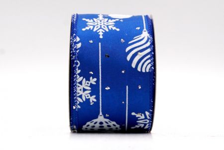 Kék - Karácsonyi labda és hópehely díszek drótkötésű szalag_KF7935GC-4-151