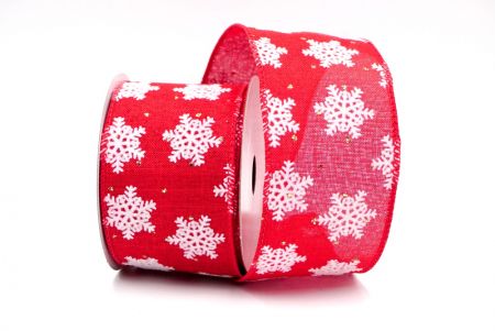 Red - Dotted Snowflake Wired Ribbon_KF7939GC-7-7