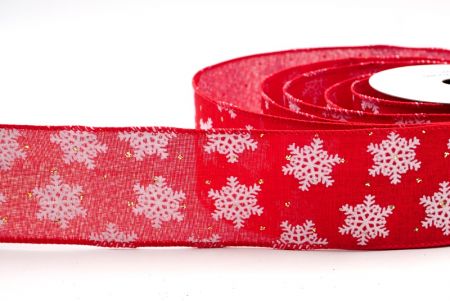 Red - Dotted Snowflake Wired Ribbon_KF7939GC-7-7