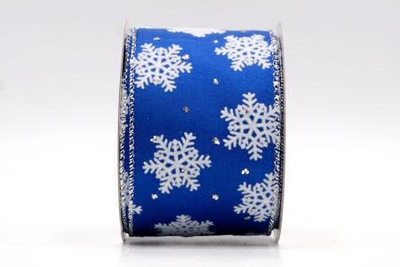 Blue - Dotted Snowflake Wired Ribbon_KF7940G-4