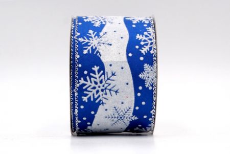 Blue - Dotted Snowflake Wired Ribbon_KF7943G-4