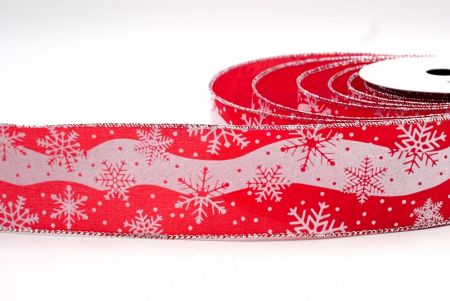 Ruban filaire à flocons de neige pointillés rouge_KF7943G-7