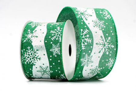 Green - Dotted Snowflake Wired Ribbon_KF7944GC-3-49