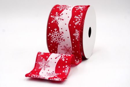 Red - Dotted Snowflake Wired Ribbon_KF7944GC-7-7