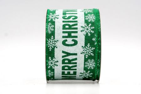 Green - Festive Merry Christmas Wired Ribbon_KF7945GC-3-49