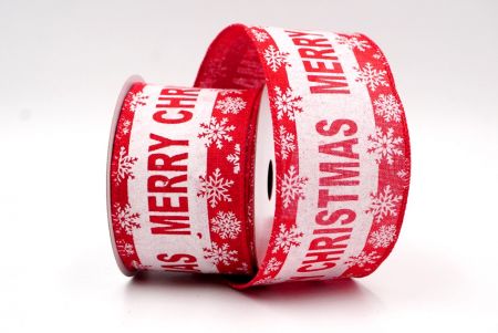 Red - Festive Merry Christmas Wired Ribbon_KF7945GC-7-7