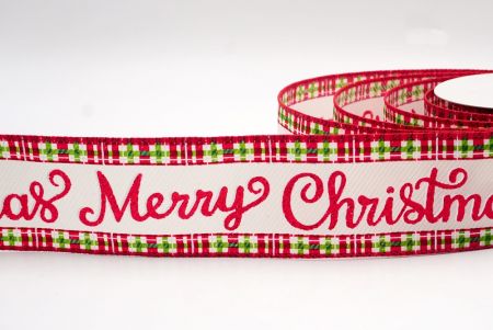 Cream - Festive Merry Christmas Wired Ribbon_KF7950GC-2-7