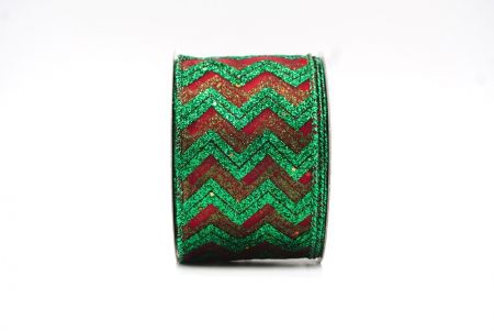 Ruban filaire avec un magnifique design de zigzag rouge/vert_KF7962GH-7H