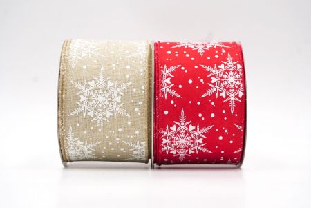 Ruban à motifs de flocons de neige de Noël avec fil métallique