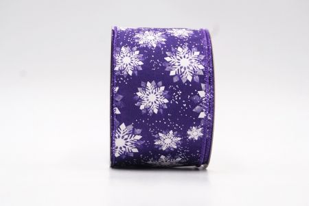 Дротяна стрічка з фіолетовим дизайном сніжинок_KF7968GC-34-34