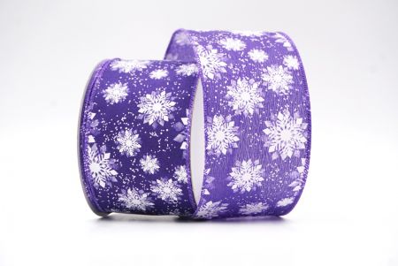 Дротяна стрічка з фіолетовим дизайном сніжинок_KF7968GC-34-34