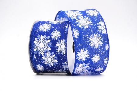 Ленточка с дизайном королевских синих снежинок_KF7969GC-4-151
