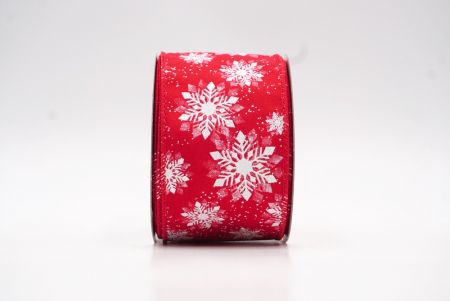 Cinta alámbrica con diseño de copos de nieve rojos_KF7969GC-7-7