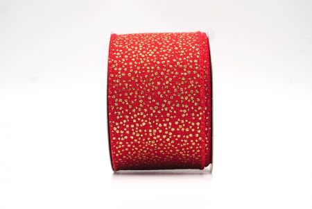 Red/ Gold Glitter Drops Design Wired Ribbon_KF7975GC-7-7