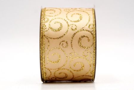 Gold - Sparkly Swirl Wired Ribbon_KF7977G-13