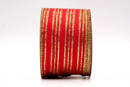 Red - Twinkling Stripe Wired Ribbon_KF7980G-7