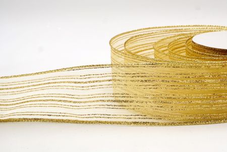 Oro - Nastro con righe scintillanti e filo