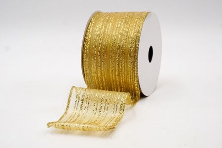 Oro - Nastro con righe scintillanti e filo