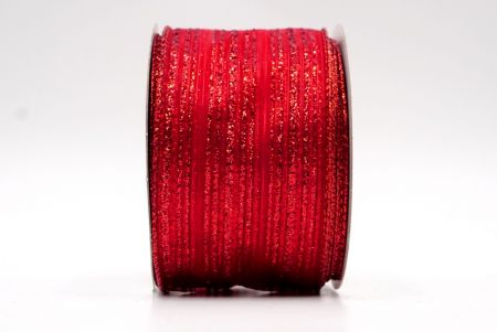 Red - Twinkling Stripe Wired Ribbon_KF7981GR-7