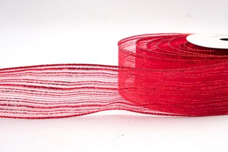 Red - Twinkling Stripe Wired Ribbon_KF7981GR-7