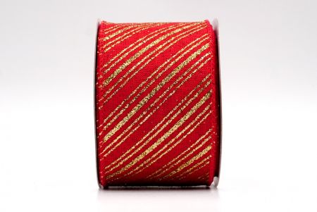 Red - Glitter Diagonal Stripe Wired Ribbon_KF7986GC-7-7