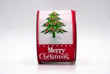 شريط سلكي بتصميم شجرة عيد الميلاد وفاكهة باللونين الأحمر والأبيض_KF7995GC-1-7