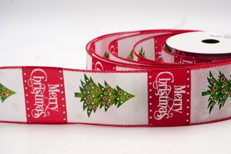 شريط سلكي بتصميم شجرة عيد الميلاد وفاكهة باللونين الأحمر والأبيض_KF7995GC-1-7