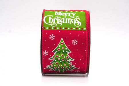 Ленточка с рождественской елкой и фруктами, красная/зеленая, проволочная, KF7995GC-7-7