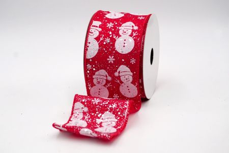 Red_Glitter Snowman Wired Ribbon_KF8003GC-7-7