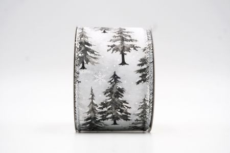 Fehér karácsonyfa mintás drótkötésű szalag_KF8009G-1